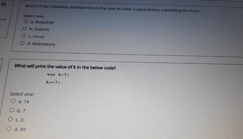 the form. Select one: O a. Type="Transfer" O b. Type="Save" c. Type="Reset"