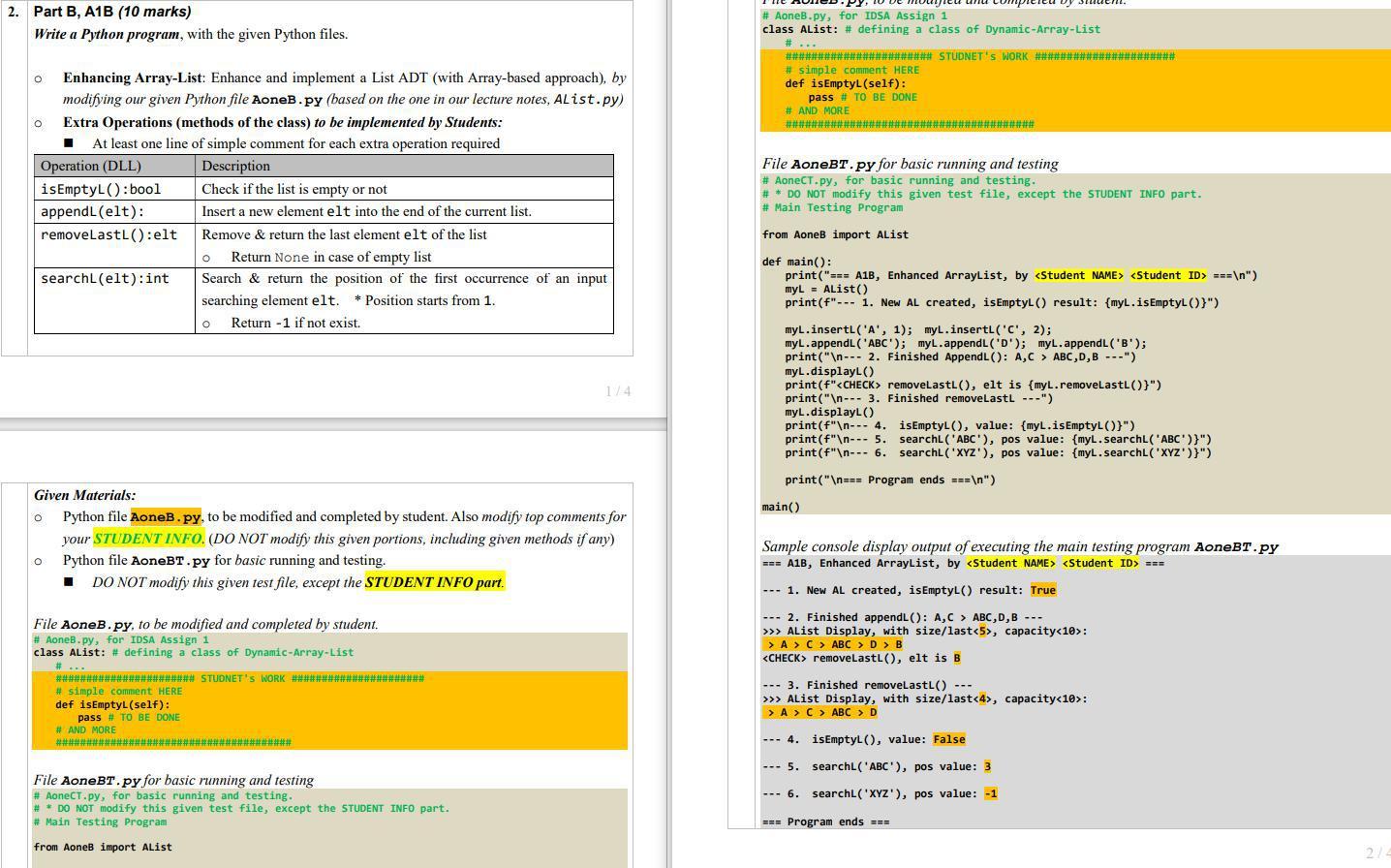  ###################### STUDNET's WORK ###################### # simple comment HERE def isEmptyL(self): pass