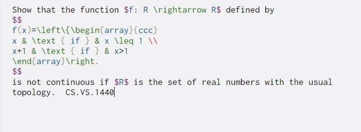  Show that the function $f: R ightarrow R$ defined by $$