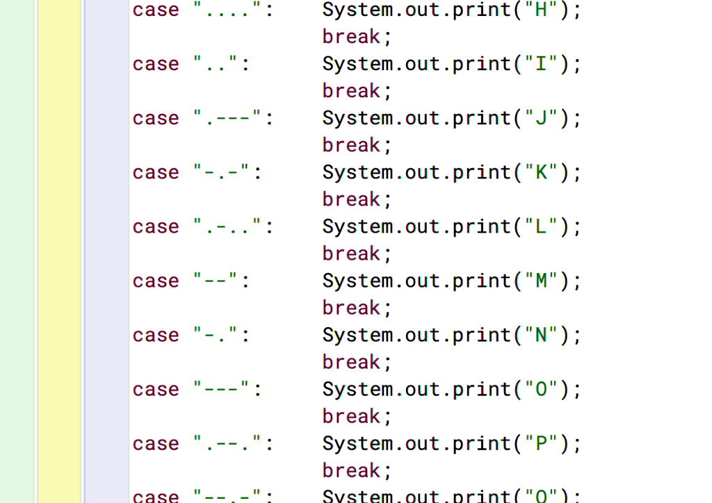 Complete the translate method. This method takes a string in Morse Code