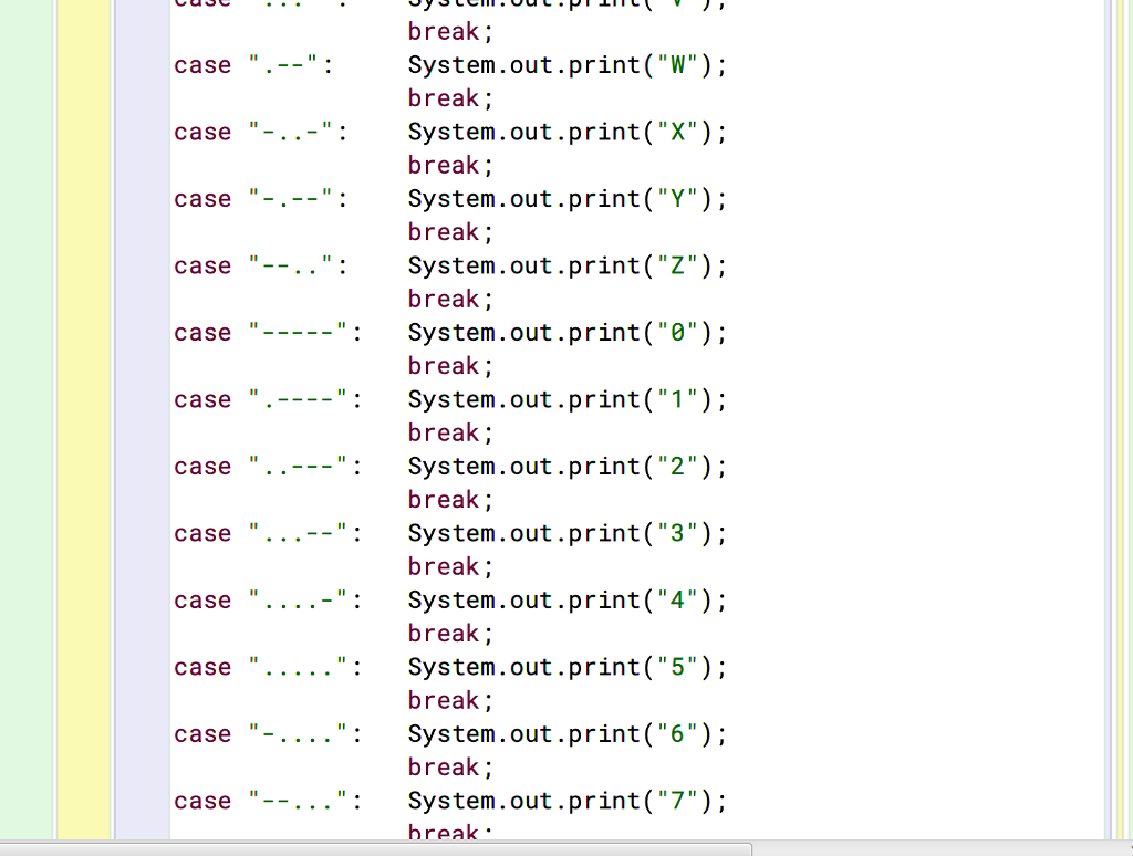 trans late takes one parameter, a string containing the morse code word