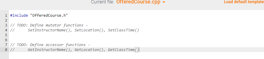 TODO: Declare accessor functions - GetCoursenumber(), GetCoursetitle() \#/ TODO: Declare Printinfo() \#endif
