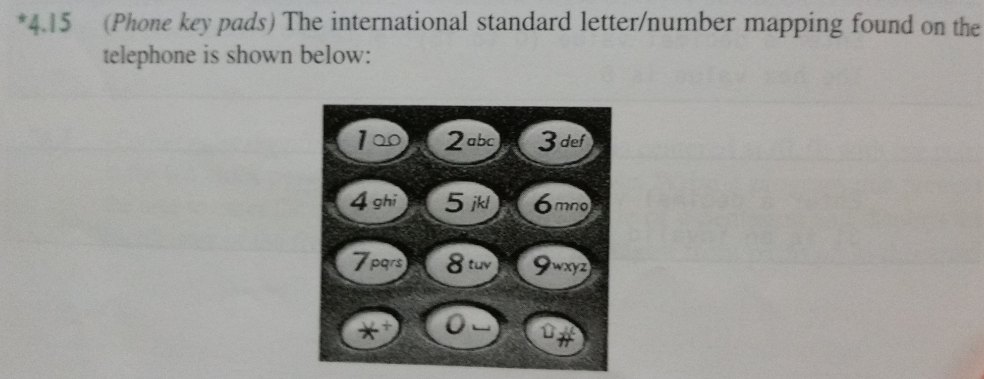 mapping: 6.21 (Phone keypads) The international standard letterumber mapping for tele- phones