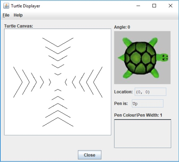 We use drjava and draw with turtle graphics. The question asks as