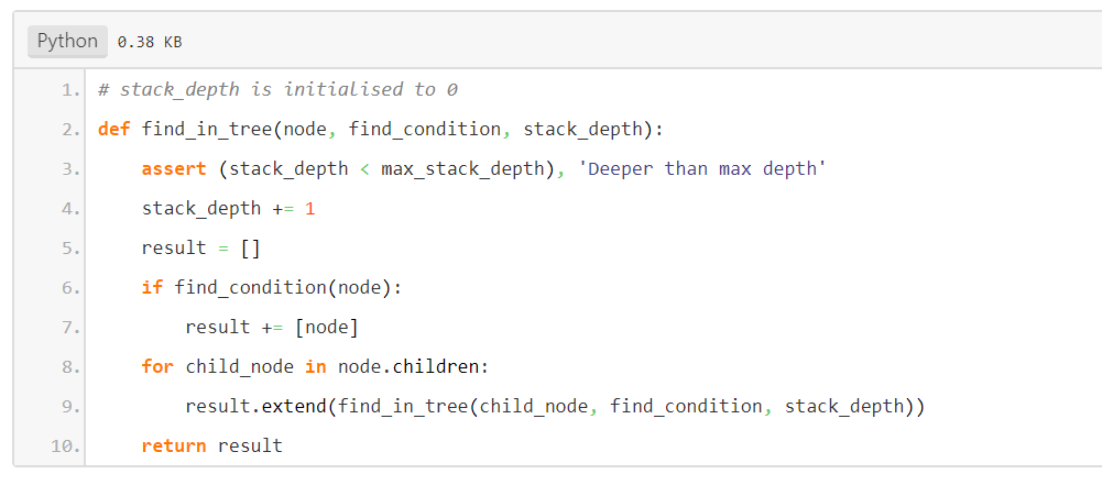Question 3 a) The Python function below searches the contents of a