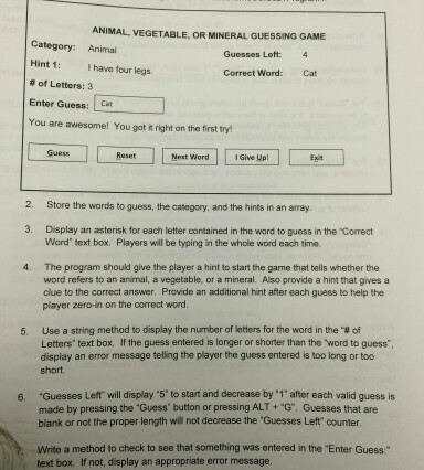 I'm writing a program for a guessing game using c# where I