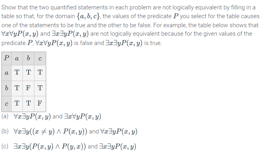  Showing nonequivalence for expressions with nested quantifiers 