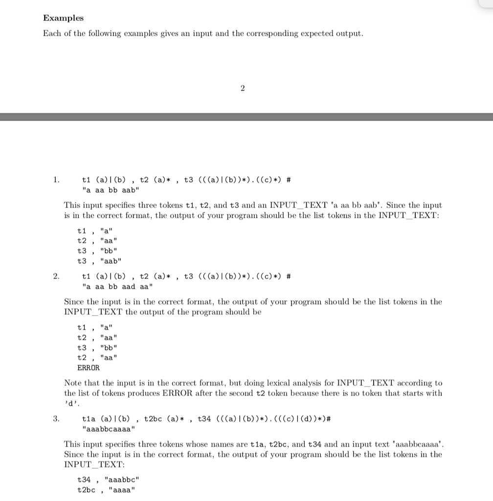 expr expr tokens section INPUT TEXT token_list HASH token token COMMA token_list