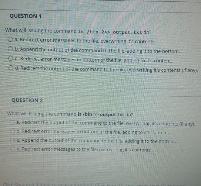  what will be correct answer for this two question? QUESTION 1