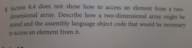 6.4 does not show how to access an element from a