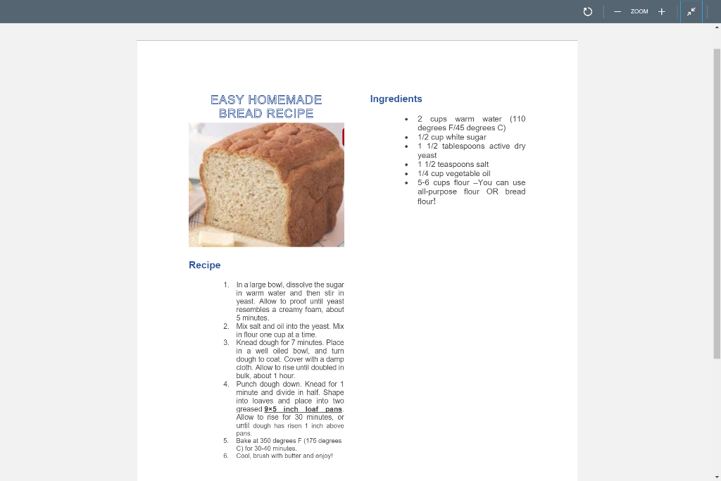 Create a web page that looks as the document provided. Use appropriate