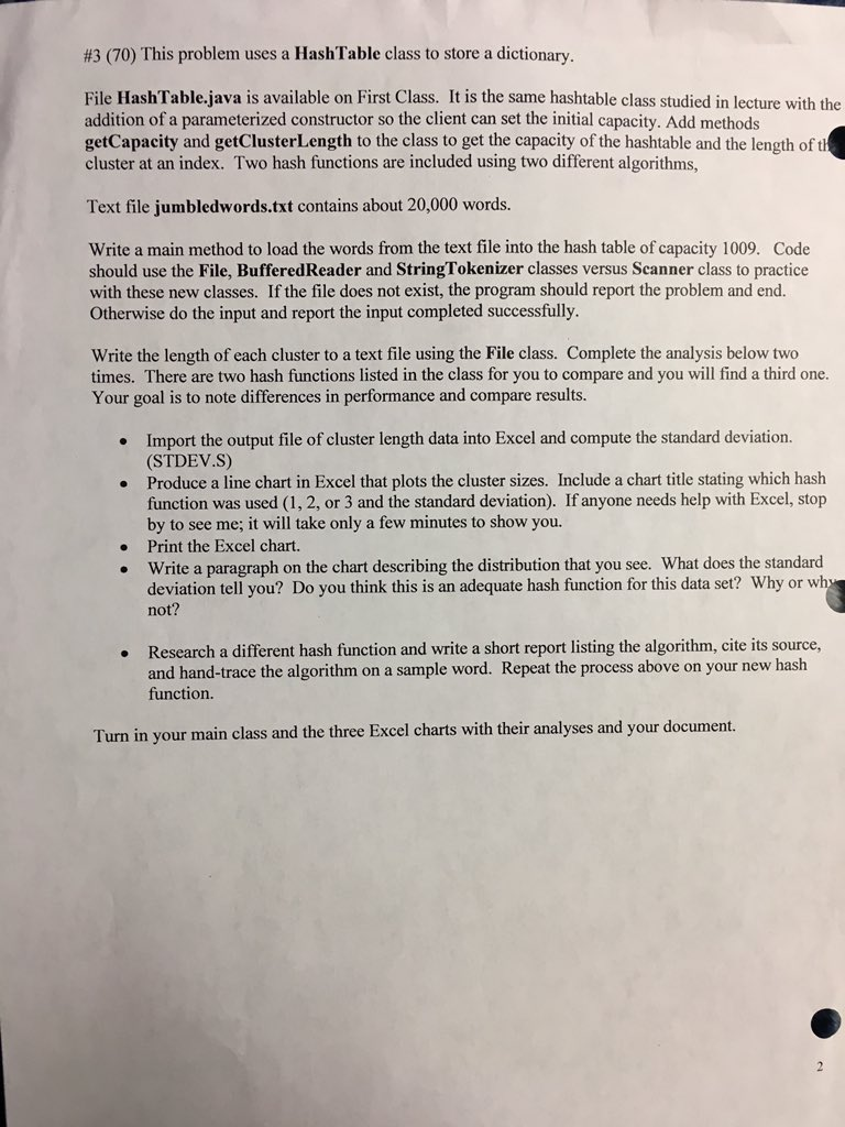  Java programing using eclipse. HashTable.java: import java.util.*; public class HashTable {