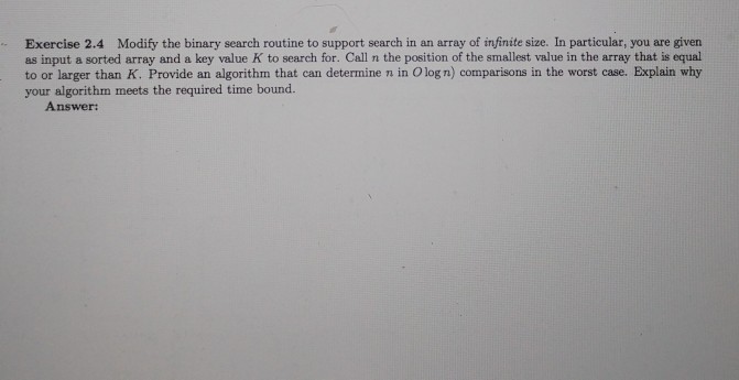 please answer fully and with written answers if possible Exercise 2.4