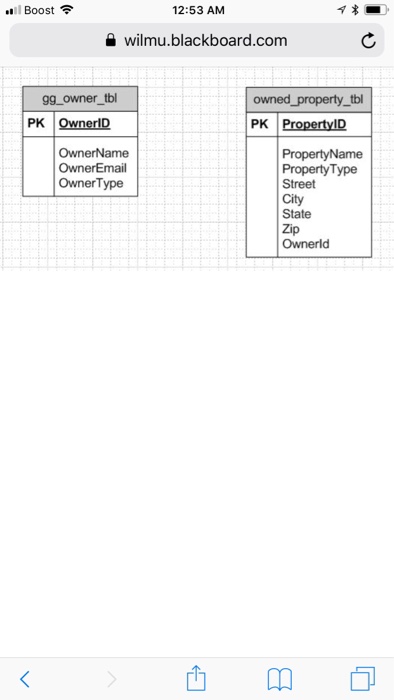 Owned_Property Employee GG_Service Property_Service Include Schema design as illustrated in the attached
