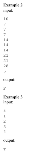 Complete in JAVA please Given a list of values, Determine if it