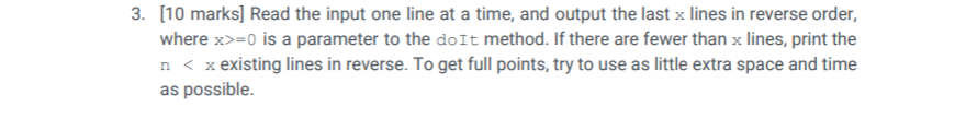  Part3.java package comp2402a2; import java.io.BufferedReader; import java.io.FileReader; import java.io.FileWriter; import java.io.IOException;