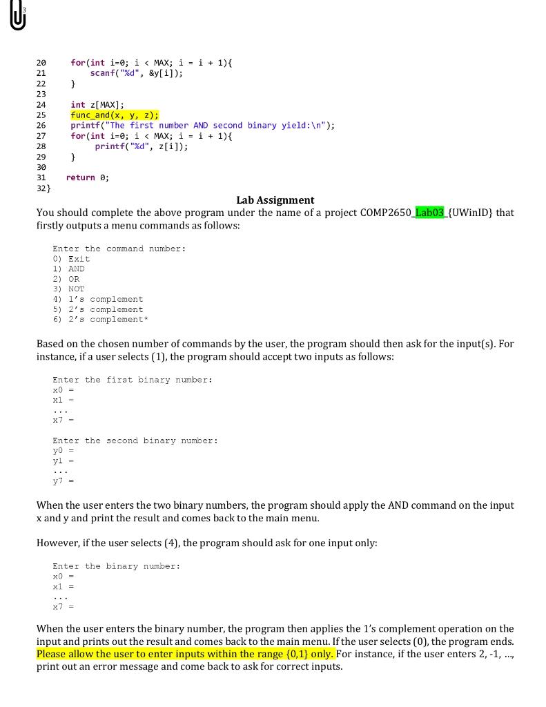 program to support larger binary numbers and more operations. For instance, we