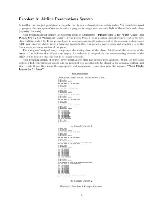  Can you write this code for me in c++? Airline Reservations