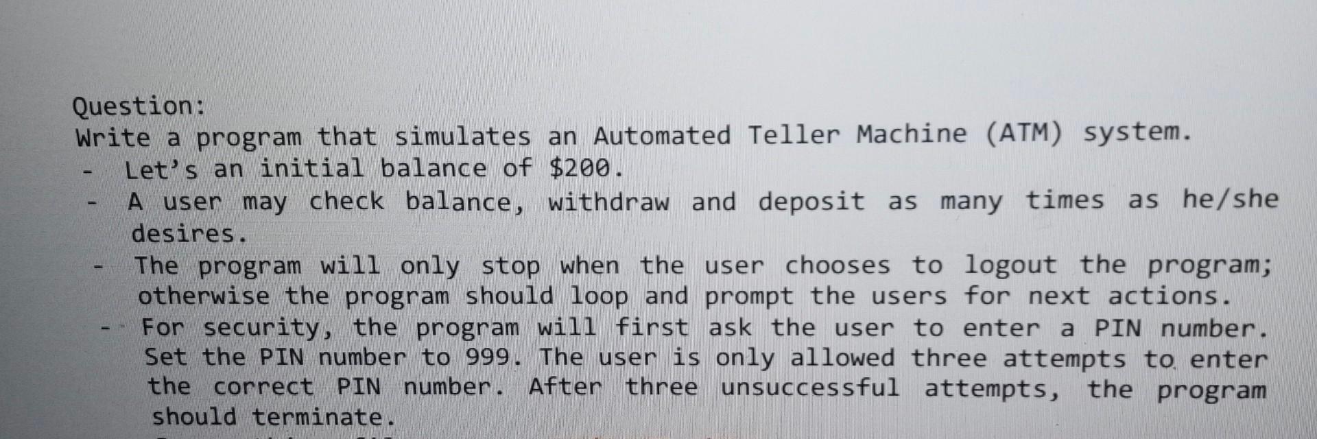  please solve this. it's a c++ question Question: Write a program