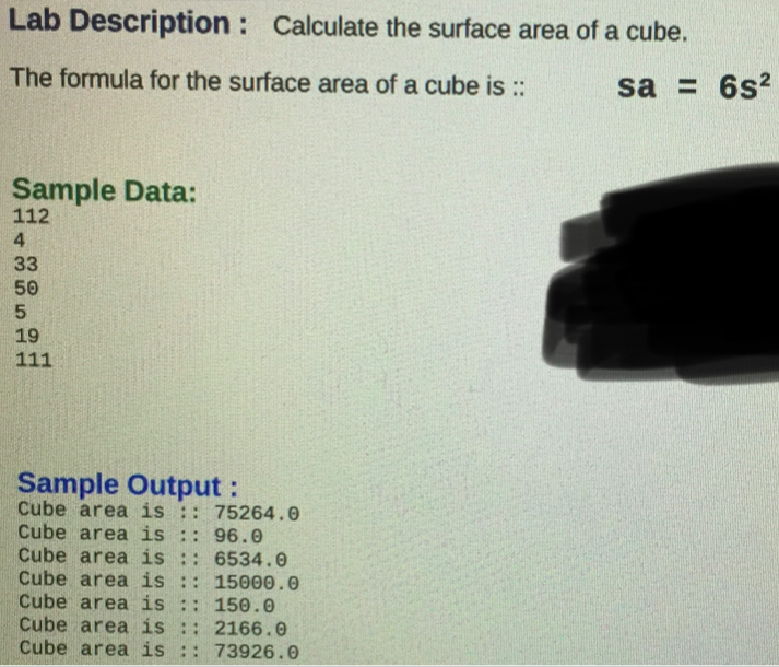 Needs to be answered in Java not Python, please. Lab Description: Calculate