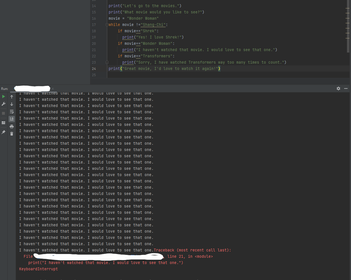 Can you explain why my current code is generating the same response