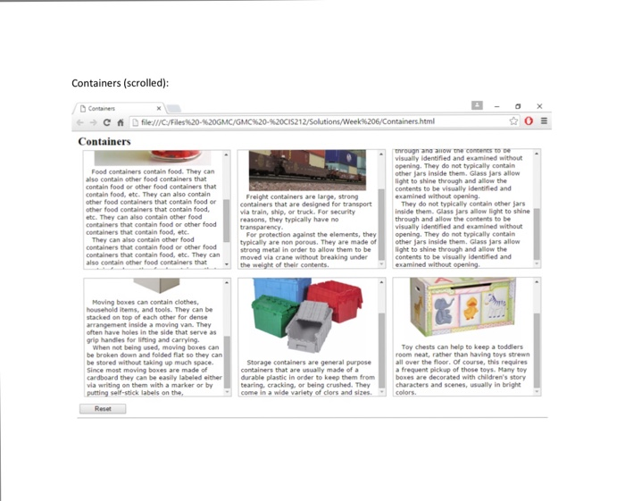 GRADE DEPENDS ON THIS Given these starter files, this is the expected