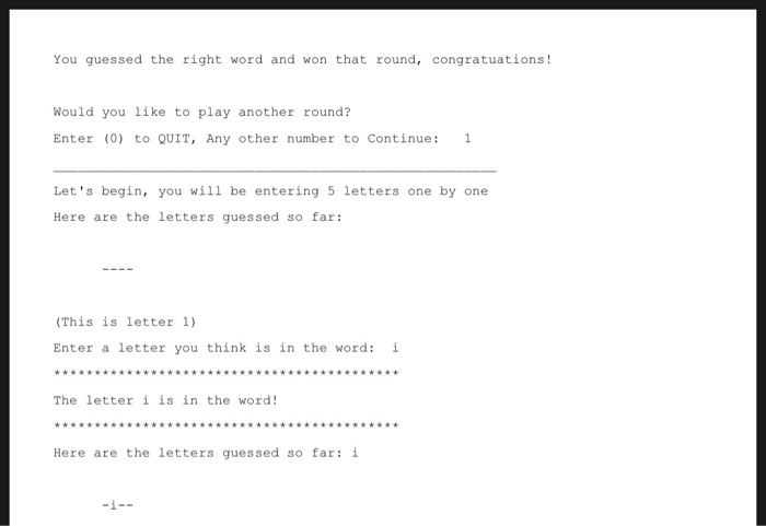 WARNINGS #include #include #include #define MAXGUESSES 5 #define WORDSIZE 25 //this function