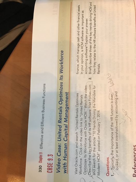  330 Chapter Effective and Efficient Business Functions CASE 9.3 Video Case: