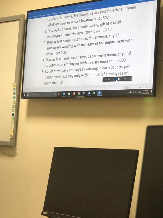 write an SQL command 1. Display last name, first name, salary