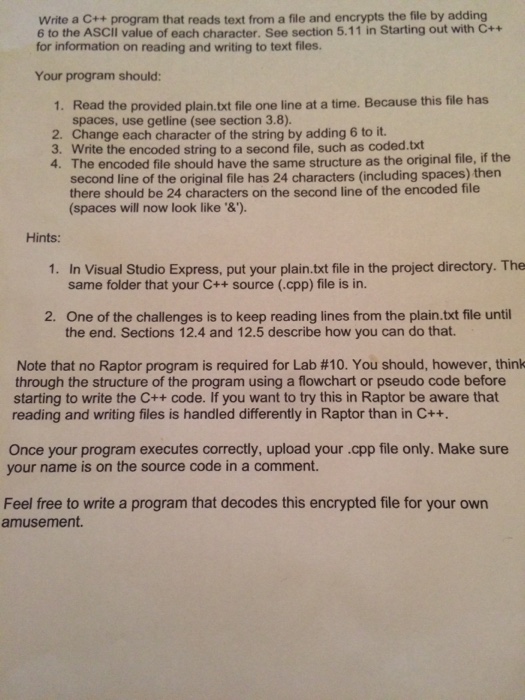  Write a C++ program that reads text from a file and