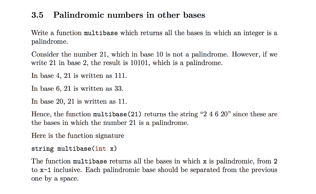 Please solve the following question using C++, without any library except for