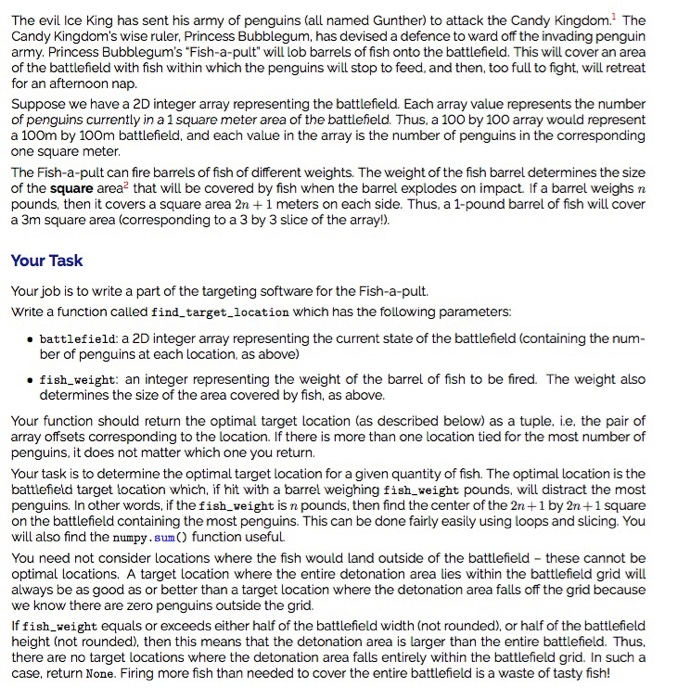  Python 3 code pleasw The evil Ice King has sent his