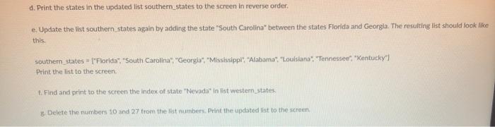 your program) Write a program that performs the following operations on those