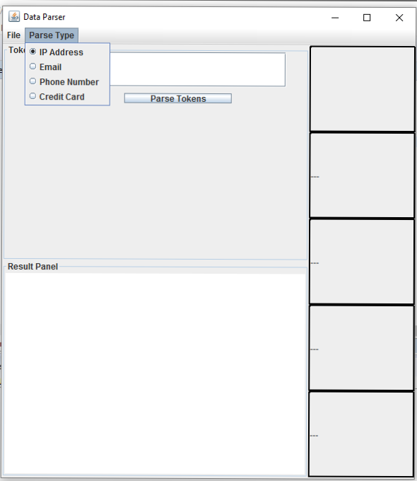 This GUI lab focused predominately on working with String Tokenizer (or split)