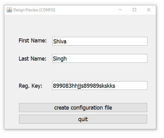 Java Swing Create java program that input (First name, Last name and