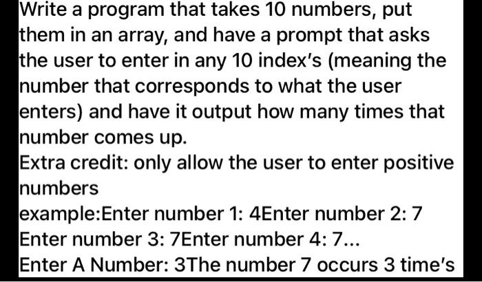 use java and do extra credit please thanks Write a program that