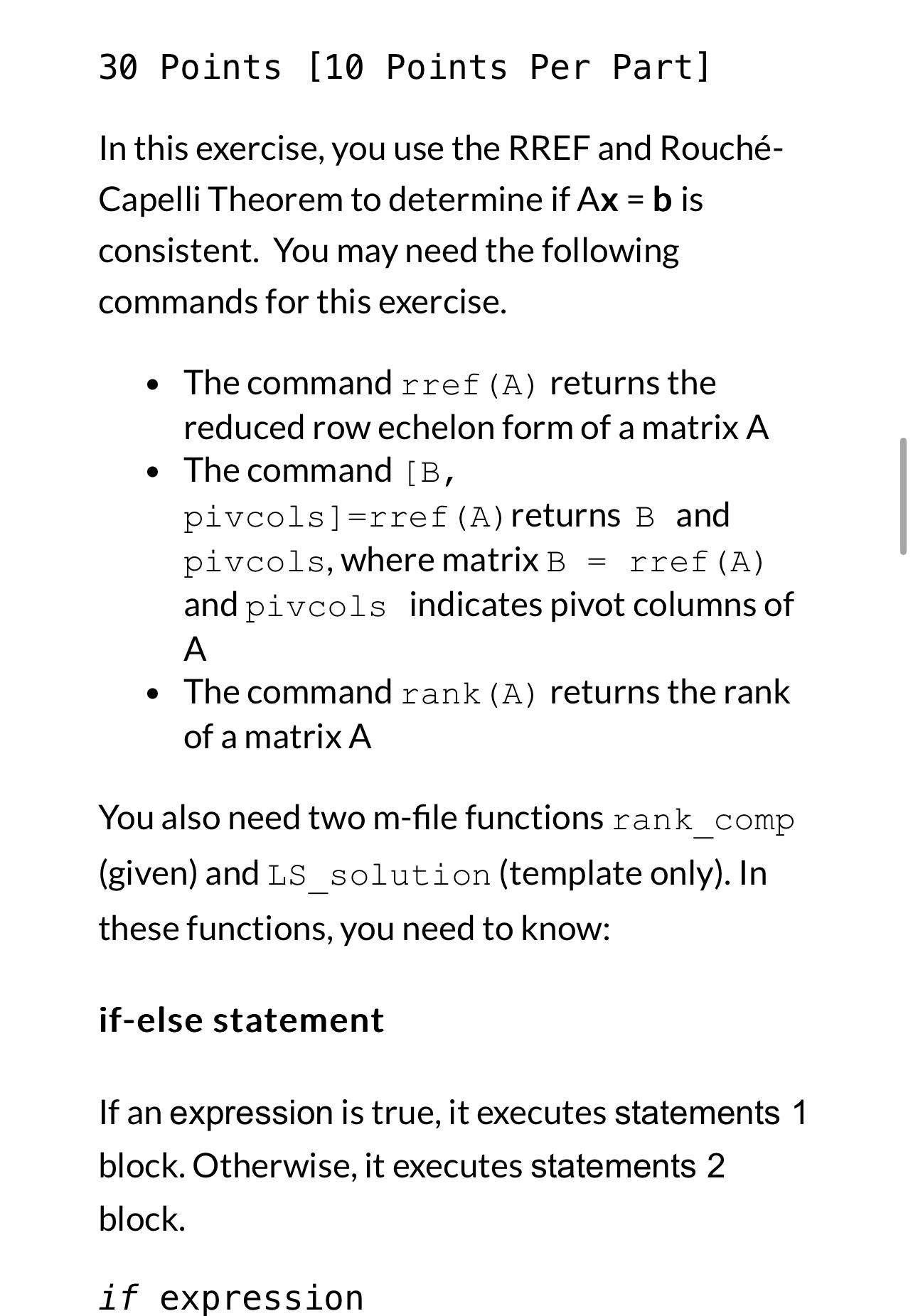  30 Points [10 Points Per Part] In this exercise, you use