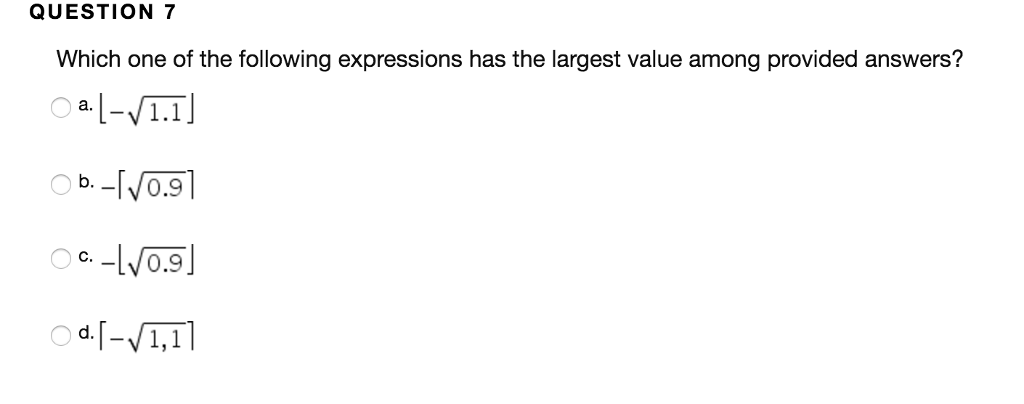 I just need the answer without explanation ASAP Which one of the