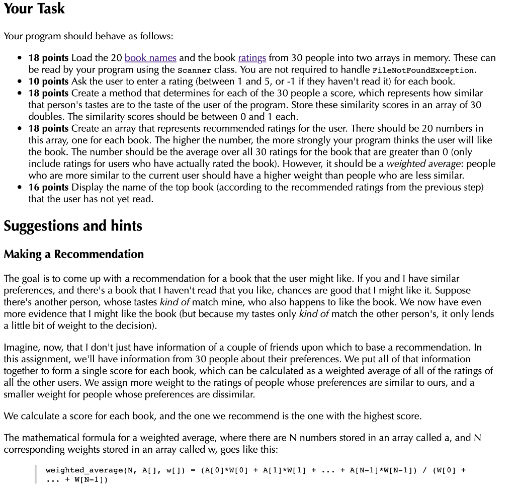  Your Task Your program should behave as follo 18 points Load