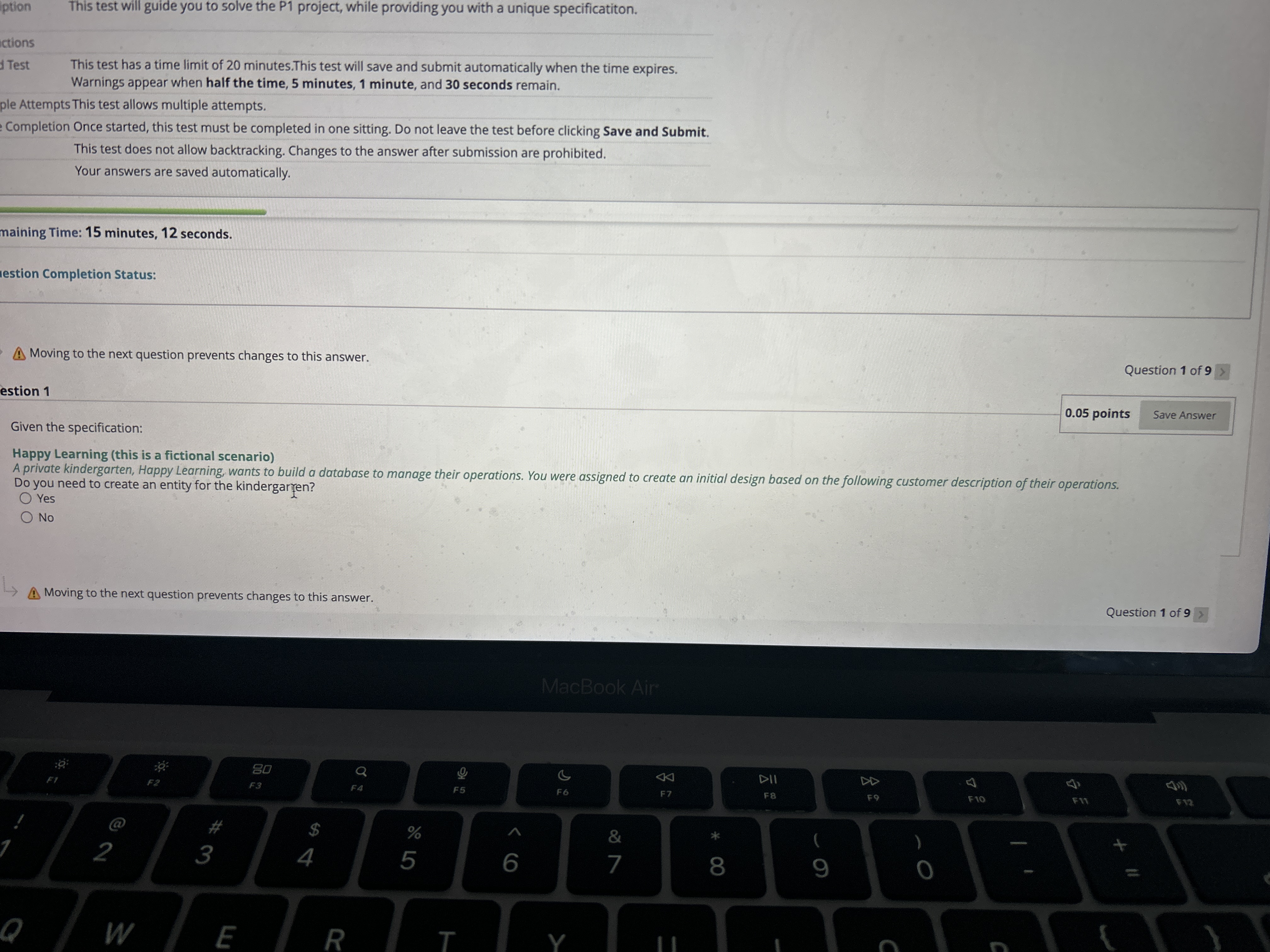  estion 1 0.05 points Given the specification: Happy Learning (this is