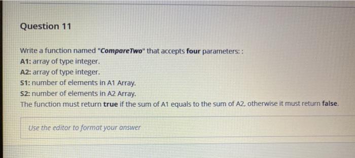  ln c++ code plse without commebt Question 11 Write a function