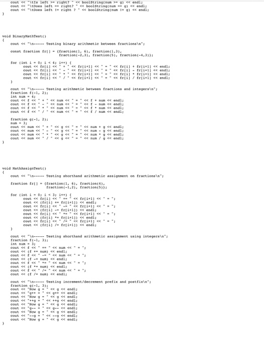 client program and correct output Write a class to handle objects of