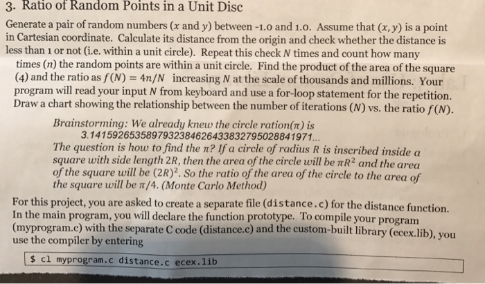  *Using C Program Ratio of Random Points in a Unit Disc