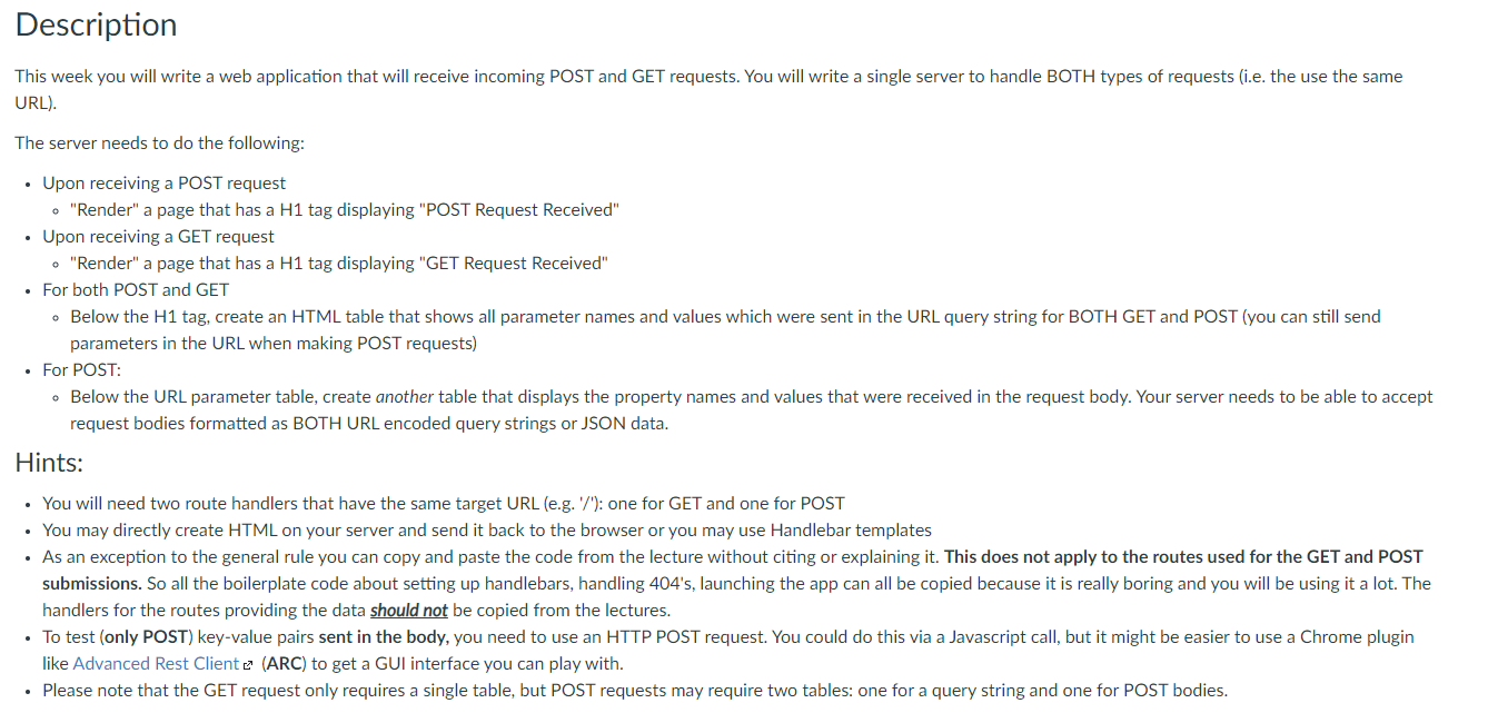  Description This week you will write a web application that will