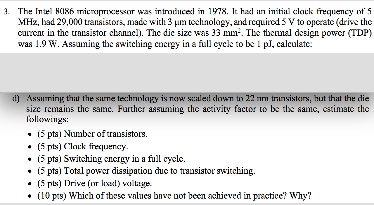 3. The Intel 8086 microprocessor was introduced in 1978. It had