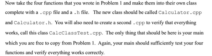 add, subtract, multiply, and divide. Each of these four functions will take