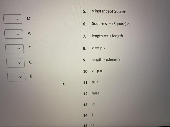 each blank to write a compareTo method for a class Square with