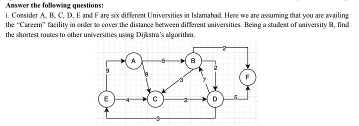 Data Structures and Algorithm Related Question: Answer the following questions: i. Consider