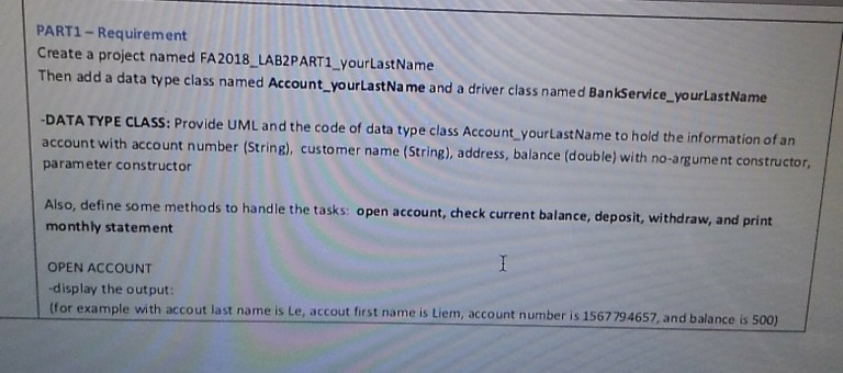 what is the solution for this Java project? PART1-Requirement Create a project