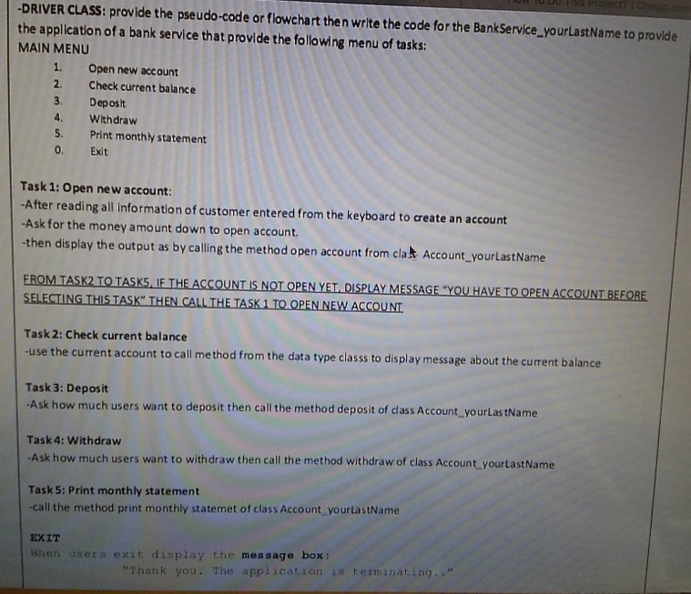 named FA2018_LAB2PART1 yourLastName Then add a data type class named Account_yourlastName and